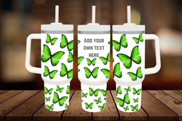Download Green Butterfly 40oz Tumbler - Premium Bundle
